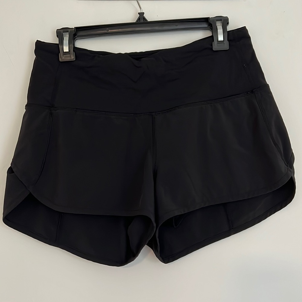 Lululemon high waisted black running shorts